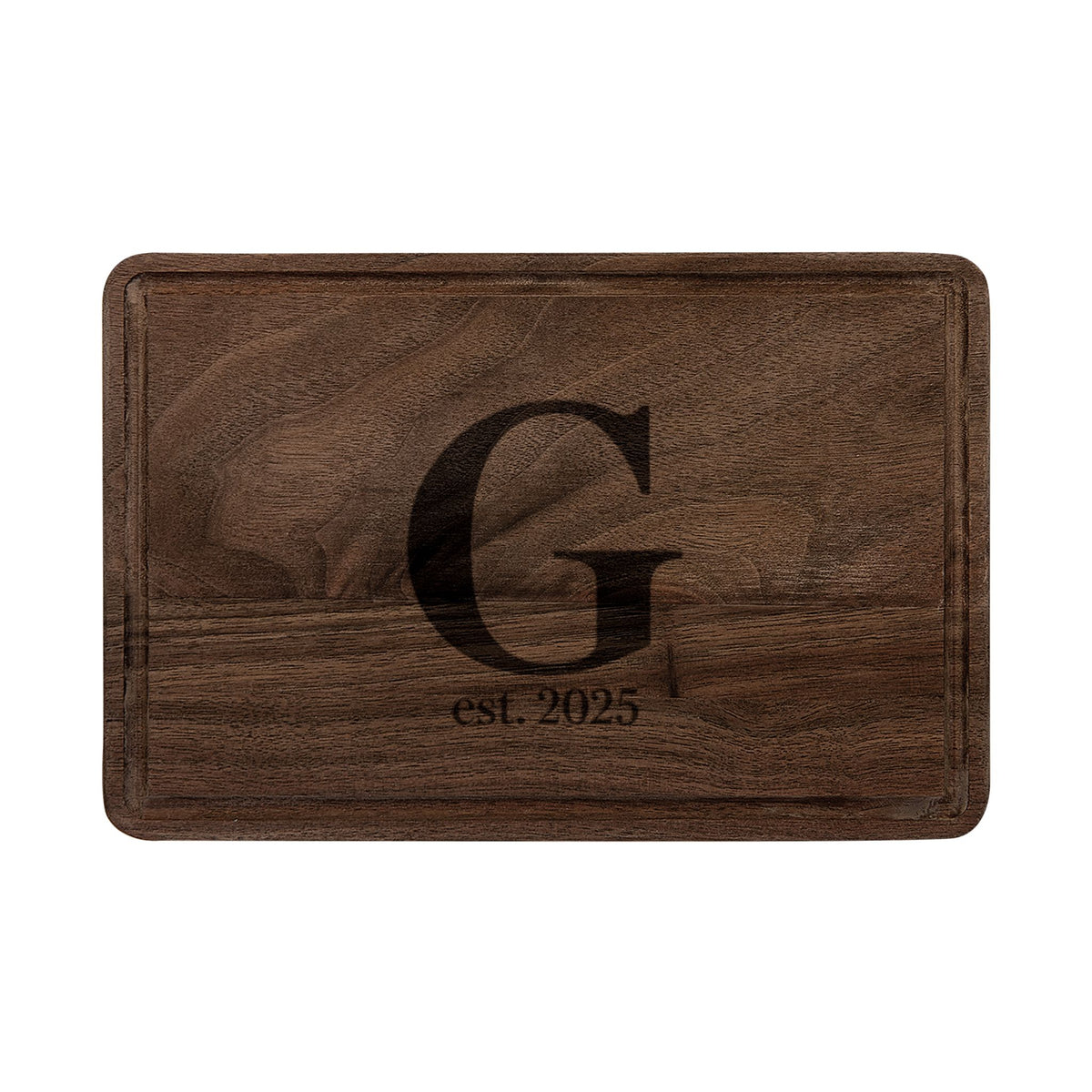Monogram Engraved Cutting Board — Personalized ‘G’ with Est. Year