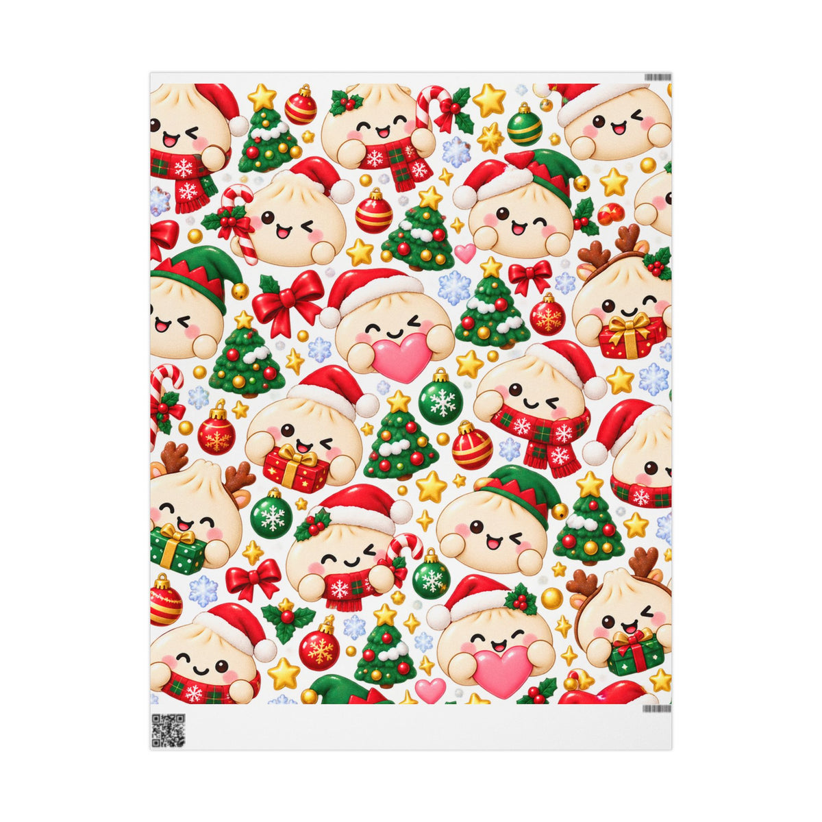 Dumpling & Tree Pattern Wrapping Paper
