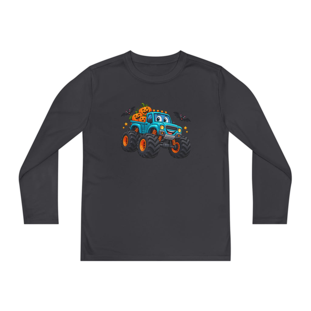 Halloween Monster Truck Youth Long Sleeve Tee