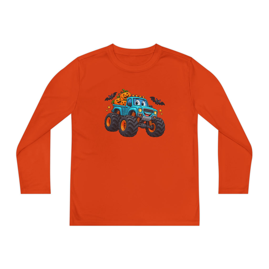 Halloween Monster Truck Youth Long Sleeve Tee