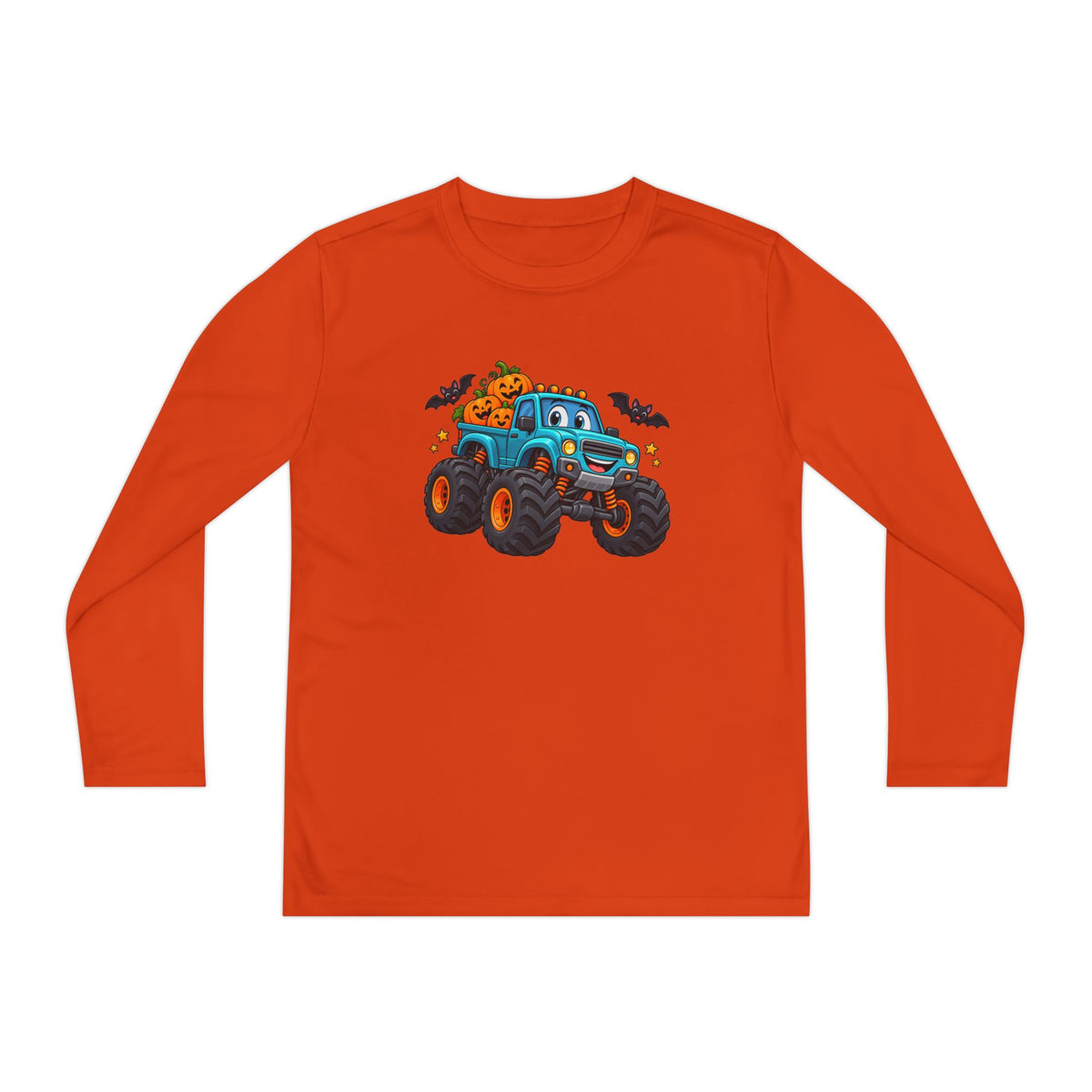 Halloween Monster Truck Youth Long Sleeve Tee