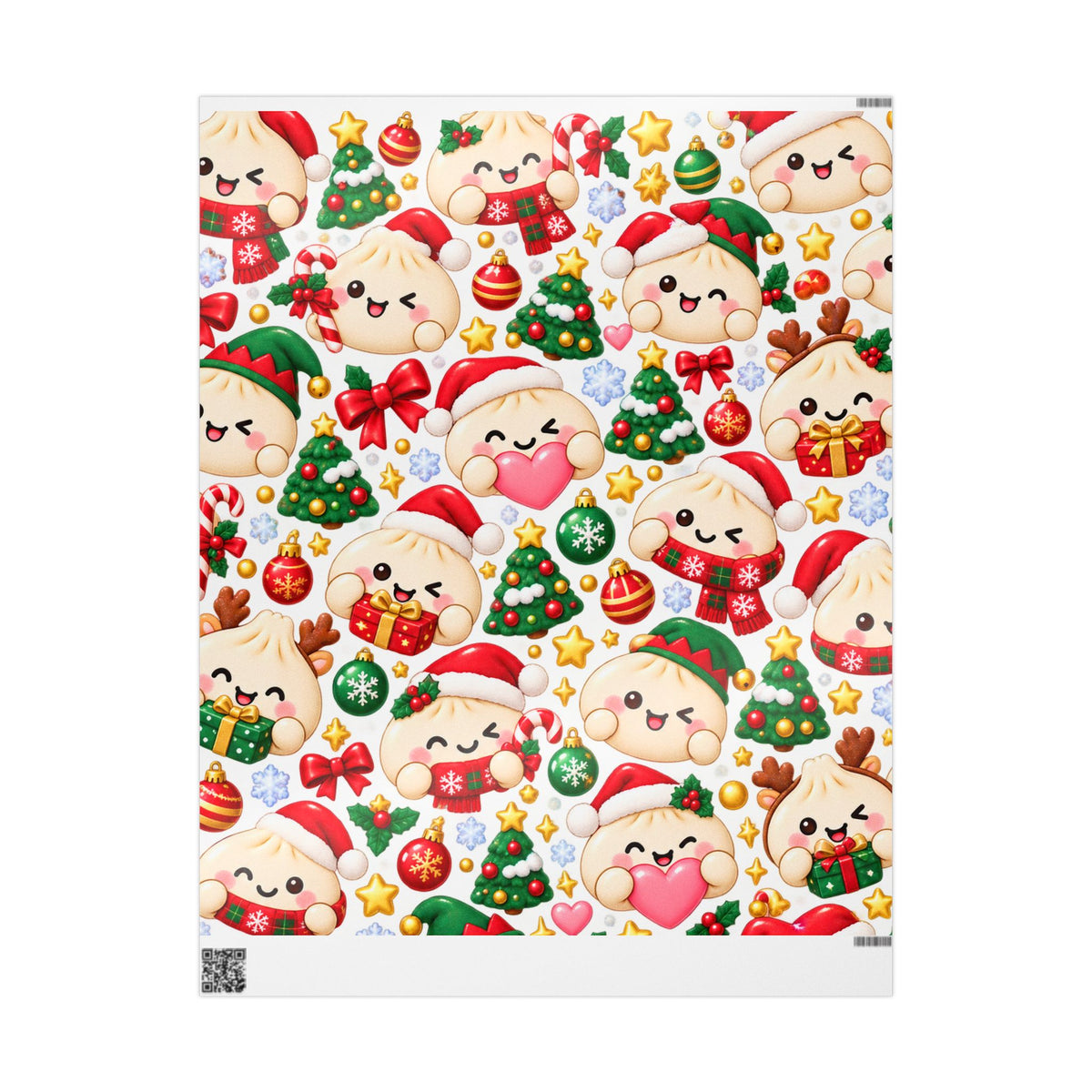 Dumpling & Tree Pattern Wrapping Paper
