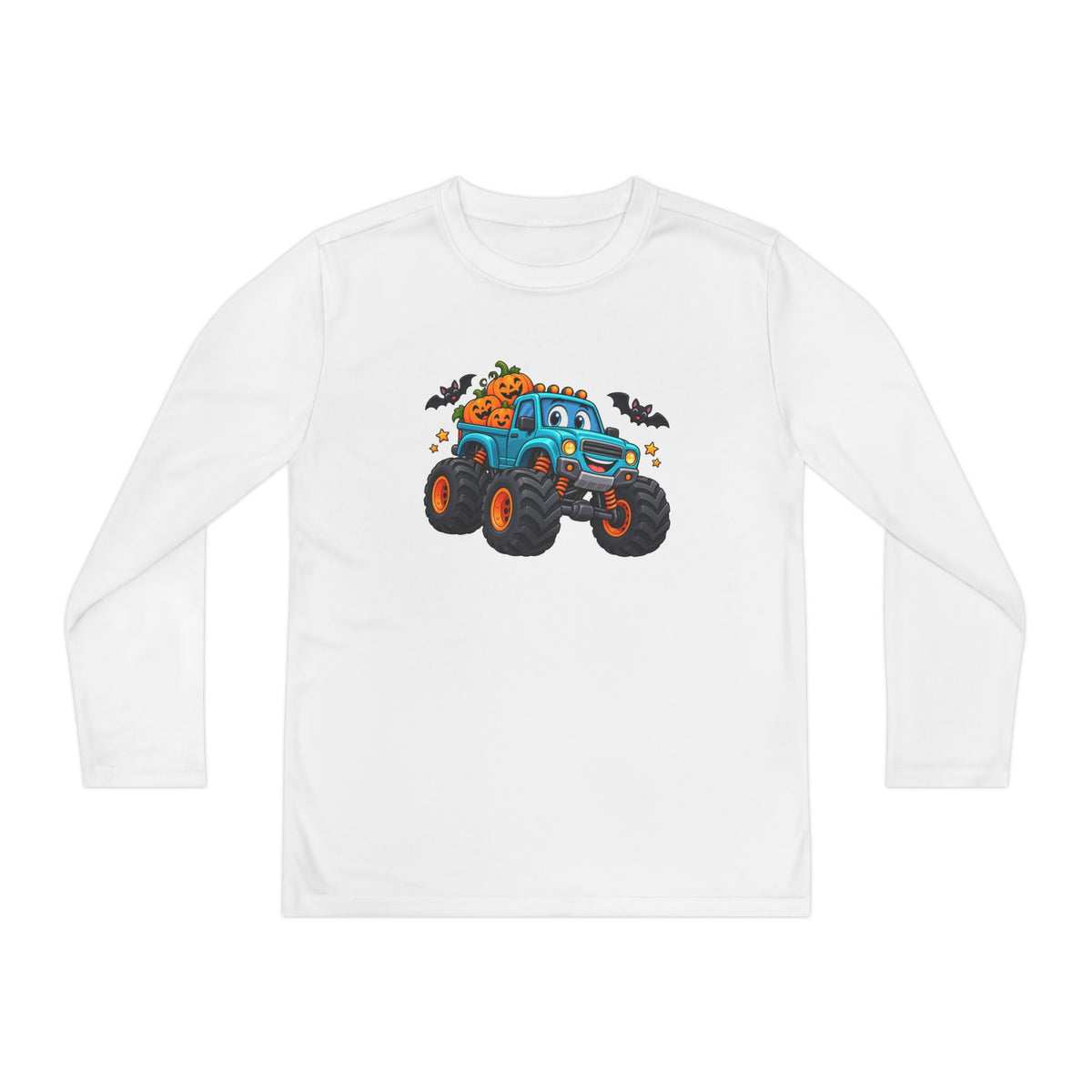 Halloween Monster Truck Youth Long Sleeve Tee
